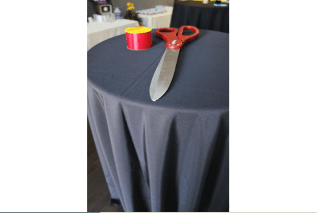 Scissors and Ribbon On Table for the Opening Event